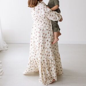 Worth Collective Emerson Maxi Dress with Long Sleeves in Ivory